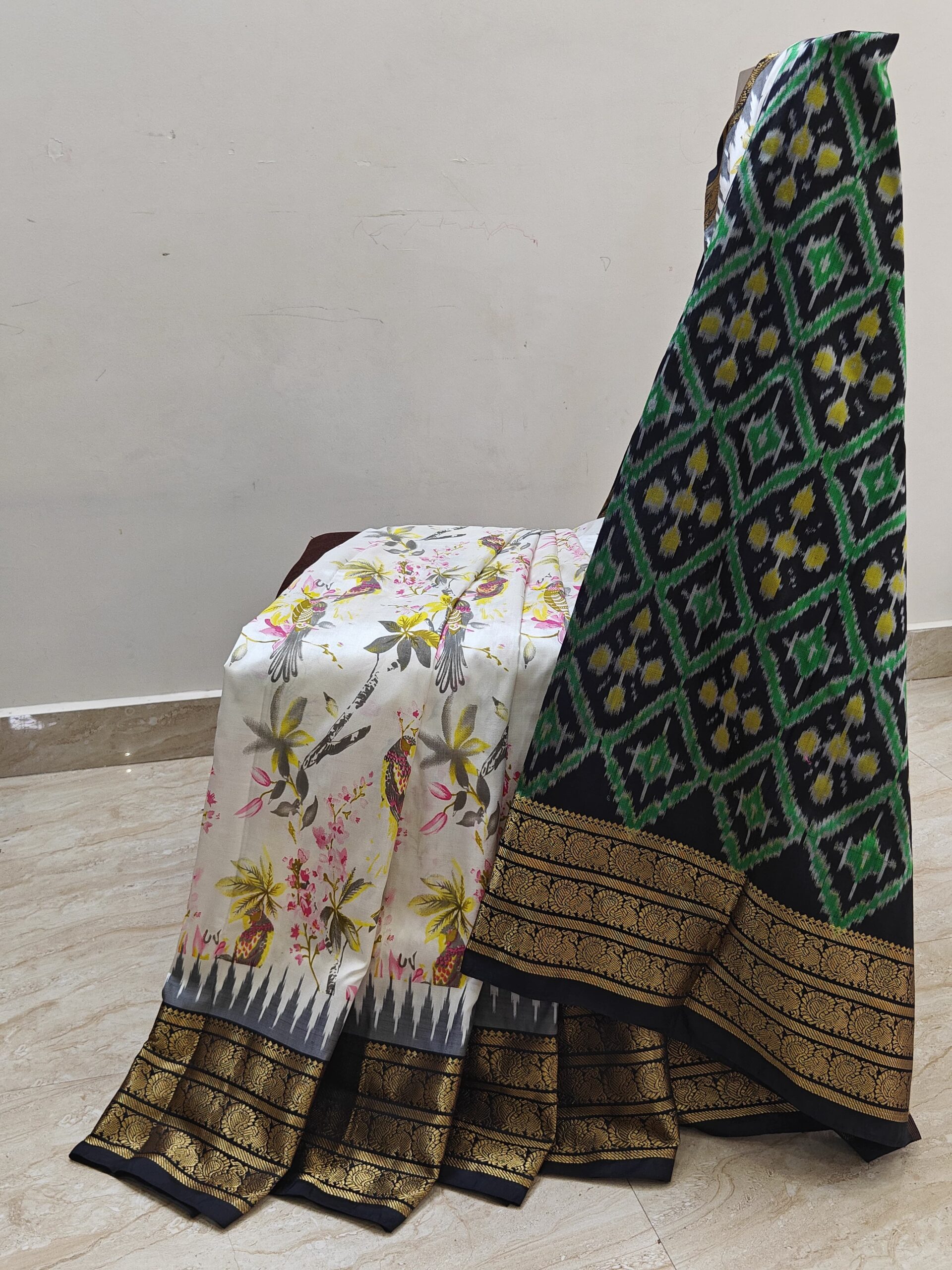 Pure Silk Handloom Pochampally Ikkat Silk Sarees with Pichwai Design
