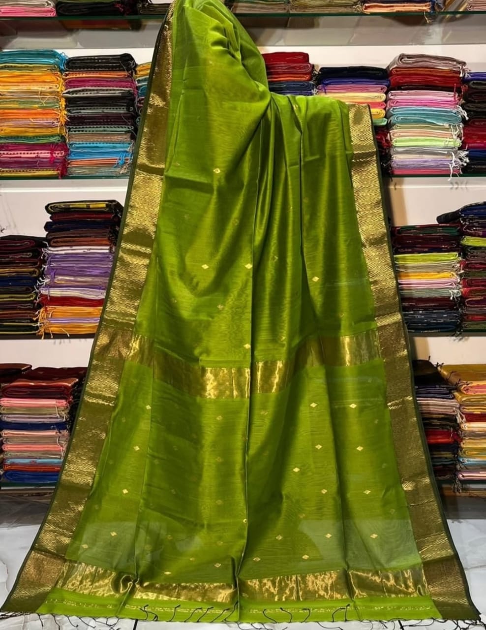 Pure maheshwari diomond butta running blouse piece